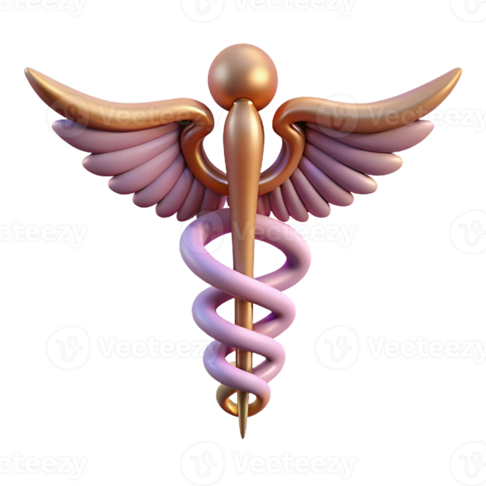 impressive classic Caduceus, Hermes' staff, medical symbol, high resolution png