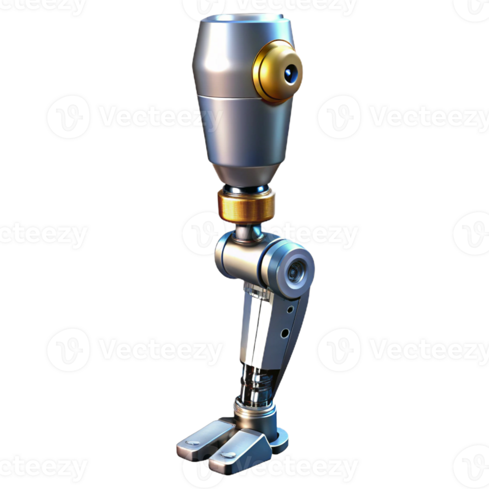 elegant artistic Cybernetic leg, metallic plating, hydraulics authentic png