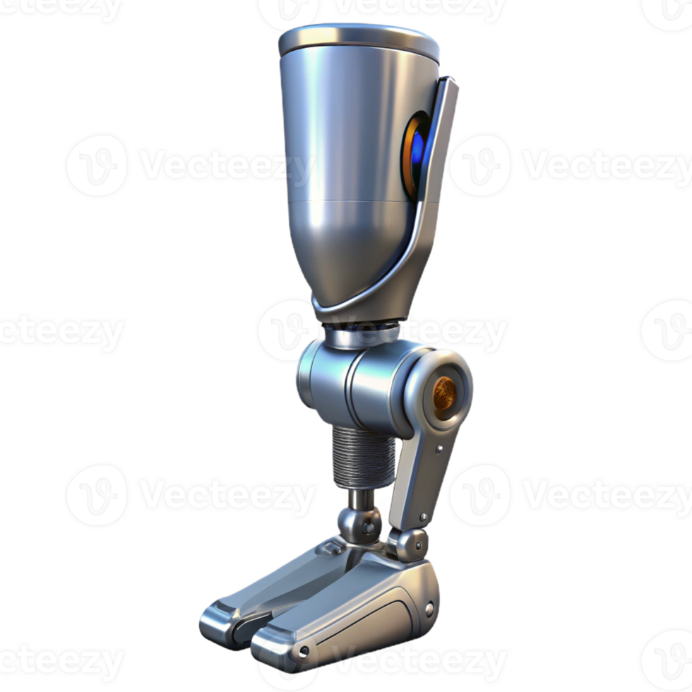 elegant contemporary Cybernetic leg, metallic plating, hydraulics high quality png