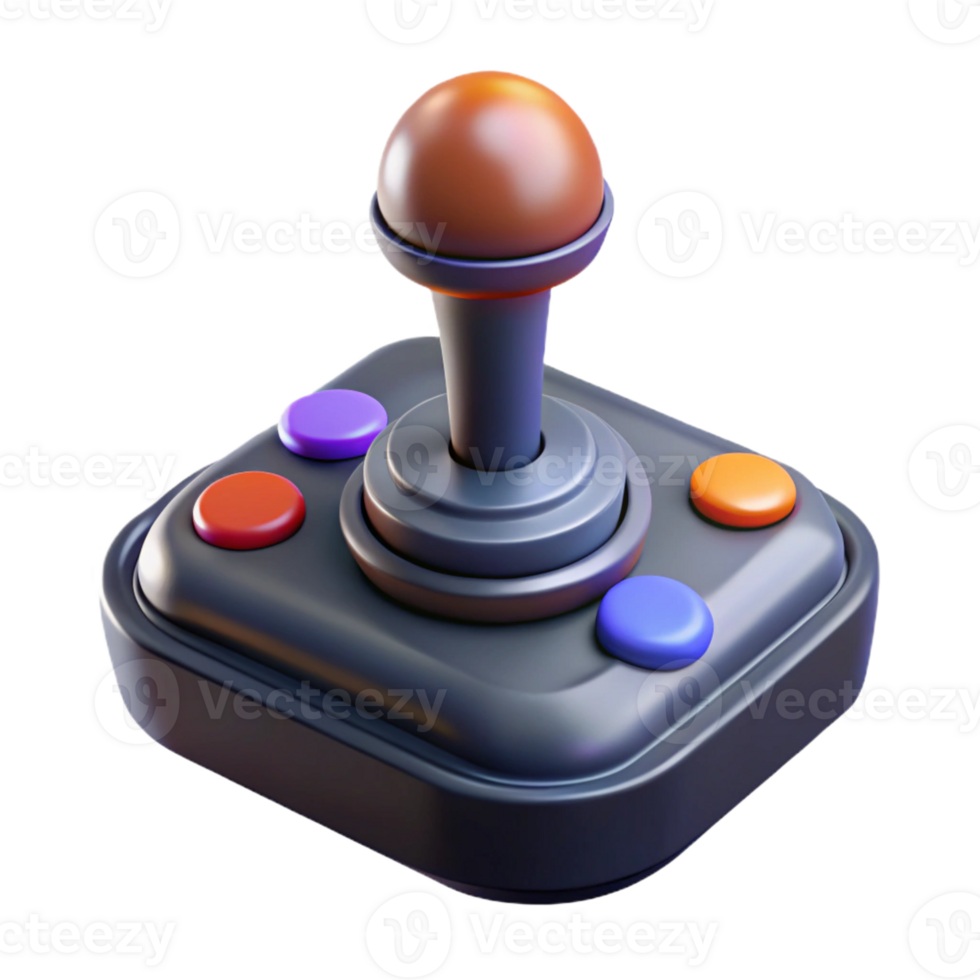 elegant contemporary Spaceship control stick, ergonomic design, multiple buttons 4K png