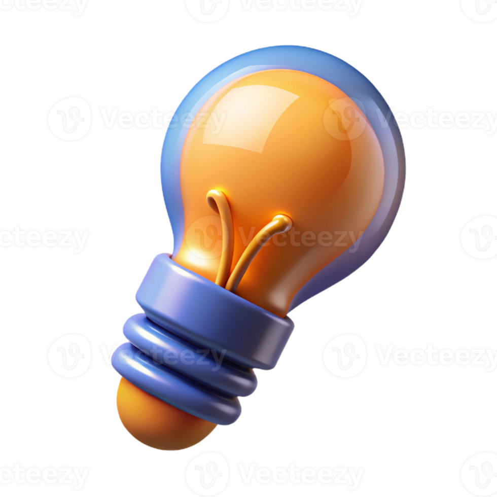 extraordinary abstract A lightbulb, filament glowing, abstract representation of an idea high quality png