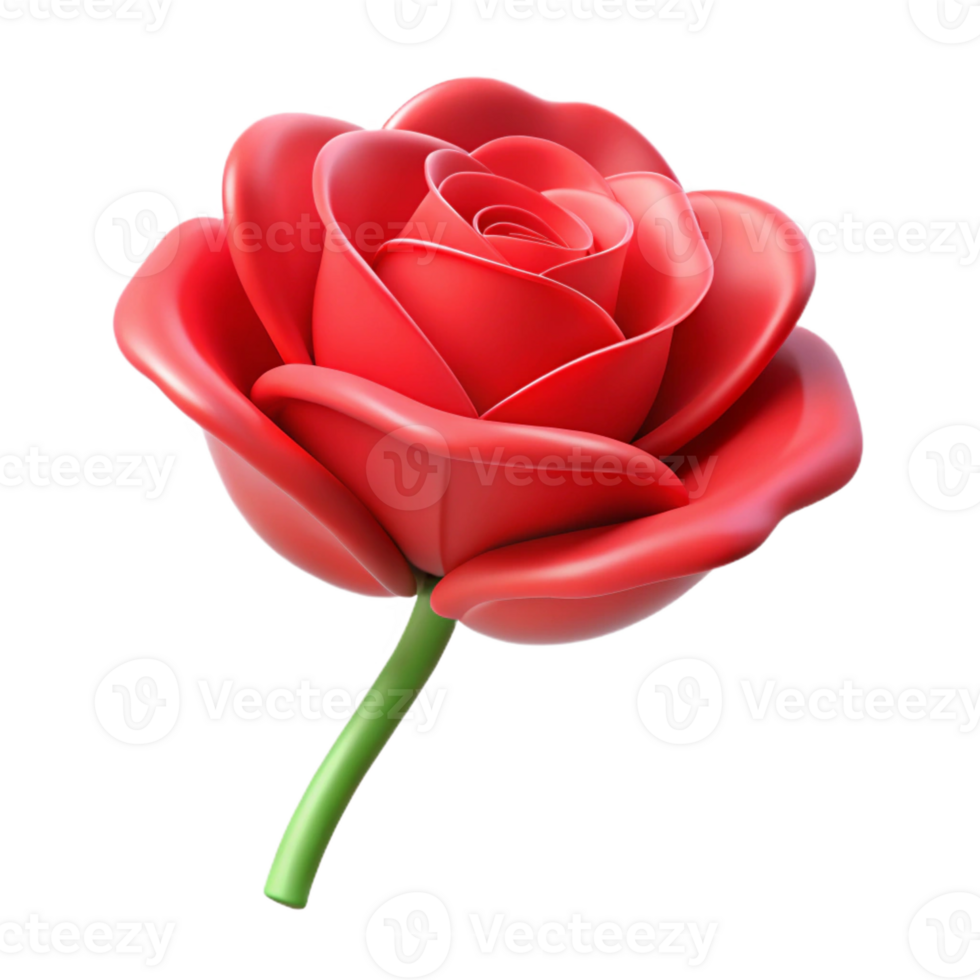 vibrant vintage A single red rose, stylized and abstract genuine png