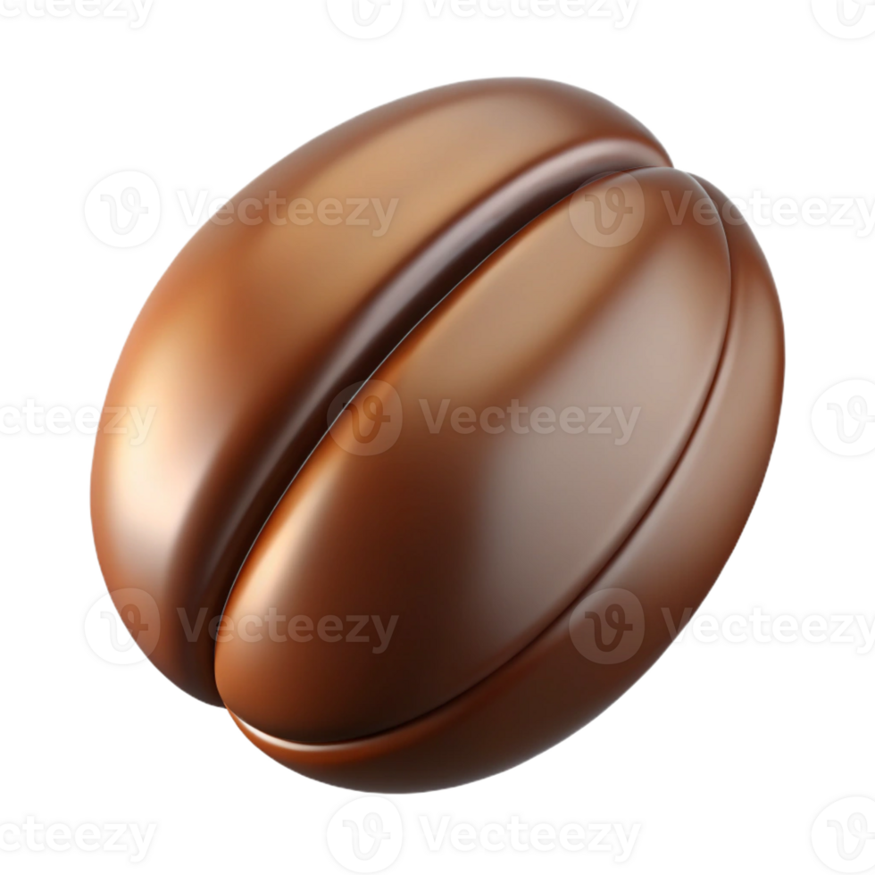 wonderful traditional A single coffee bean, highly detailed and abstract exclusive png