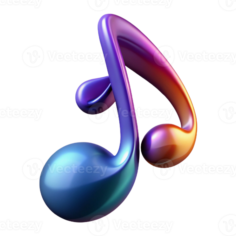 serene artistic A musical note, elegant and abstract exclusive png