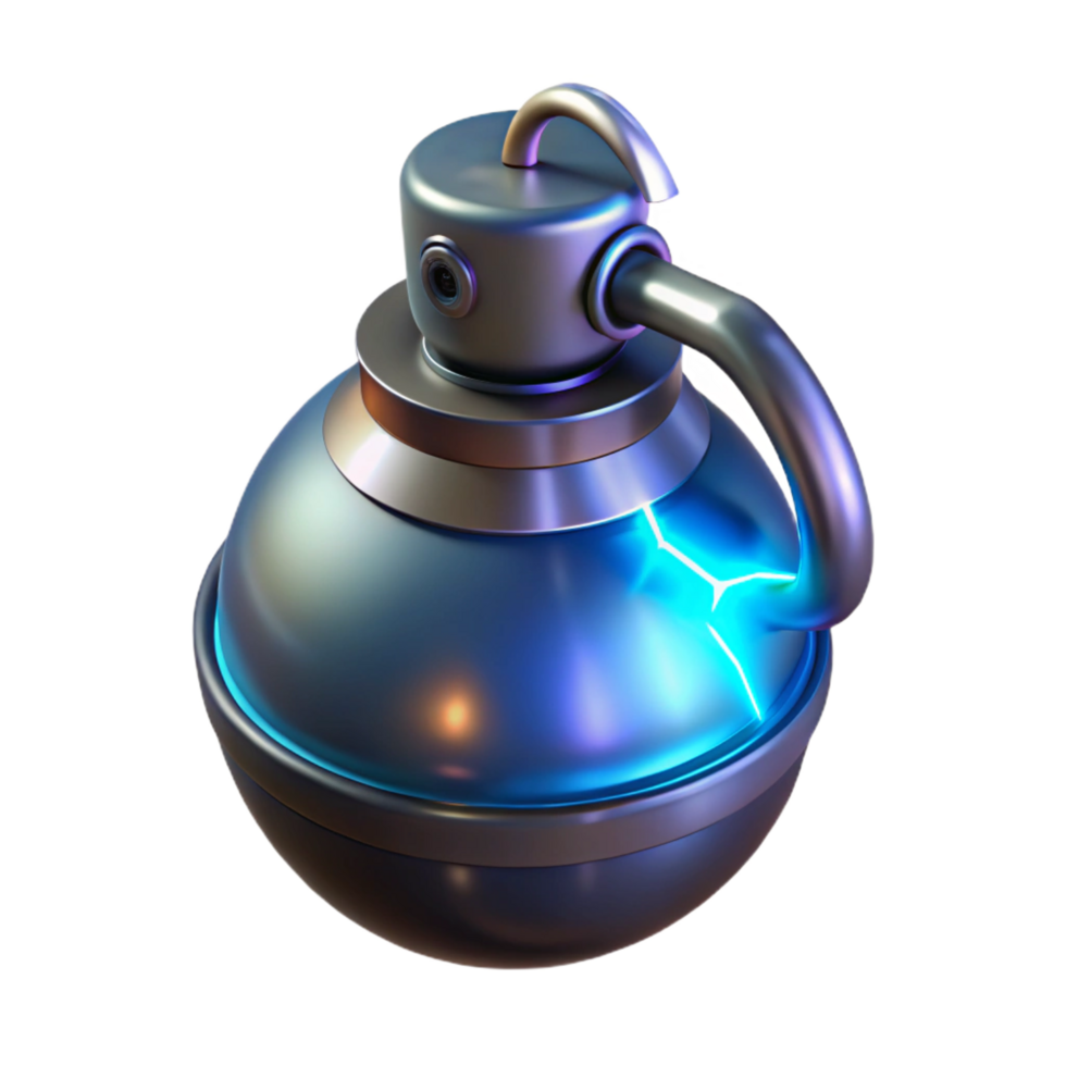 elegant minimalist Plasma grenade with glowing energy field exclusive png