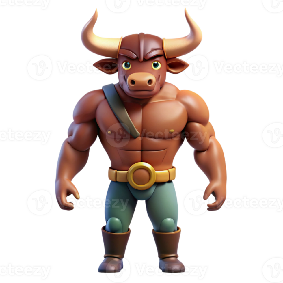 dramatic artistic Minotaur, half-man, half-bull high resolution png