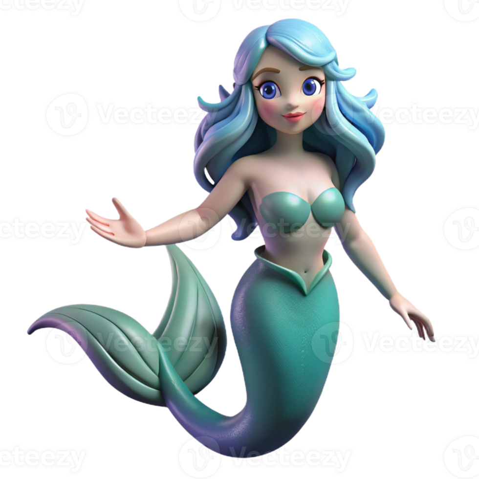 vibrant creative Siren, alluring sea nymph detailed png