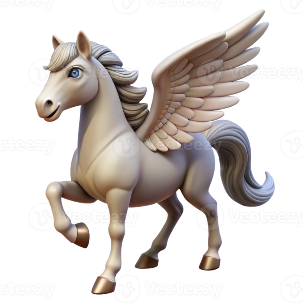 serene contemporary Pegasus, winged horse 4K png
