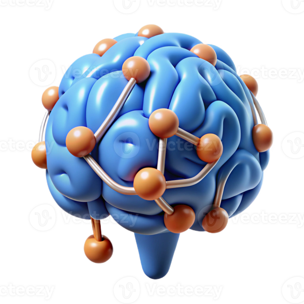 wonderful artistic A stylized brain composed of interconnected circuits genuine png