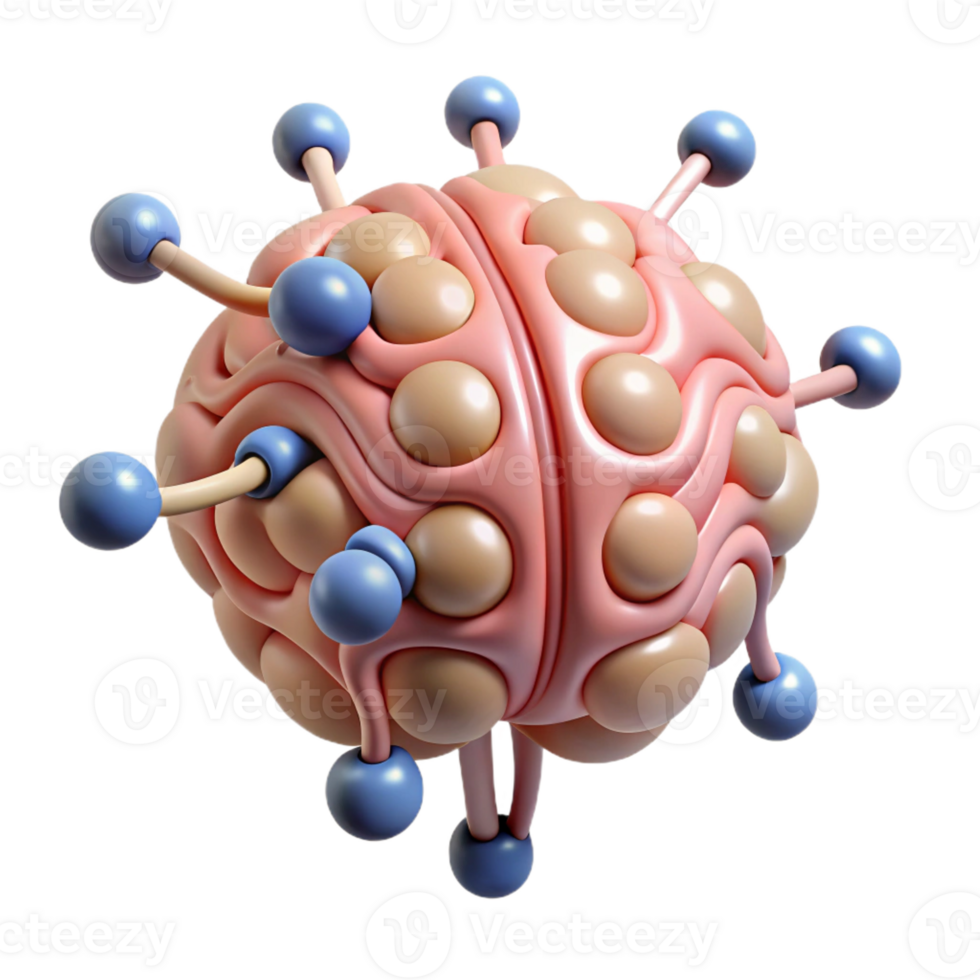 beautiful minimalist A stylized brain composed of interconnected circuits 4K png
