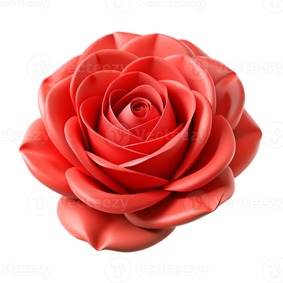 stunning modern A single red rose meticulously crafted from paper professional png