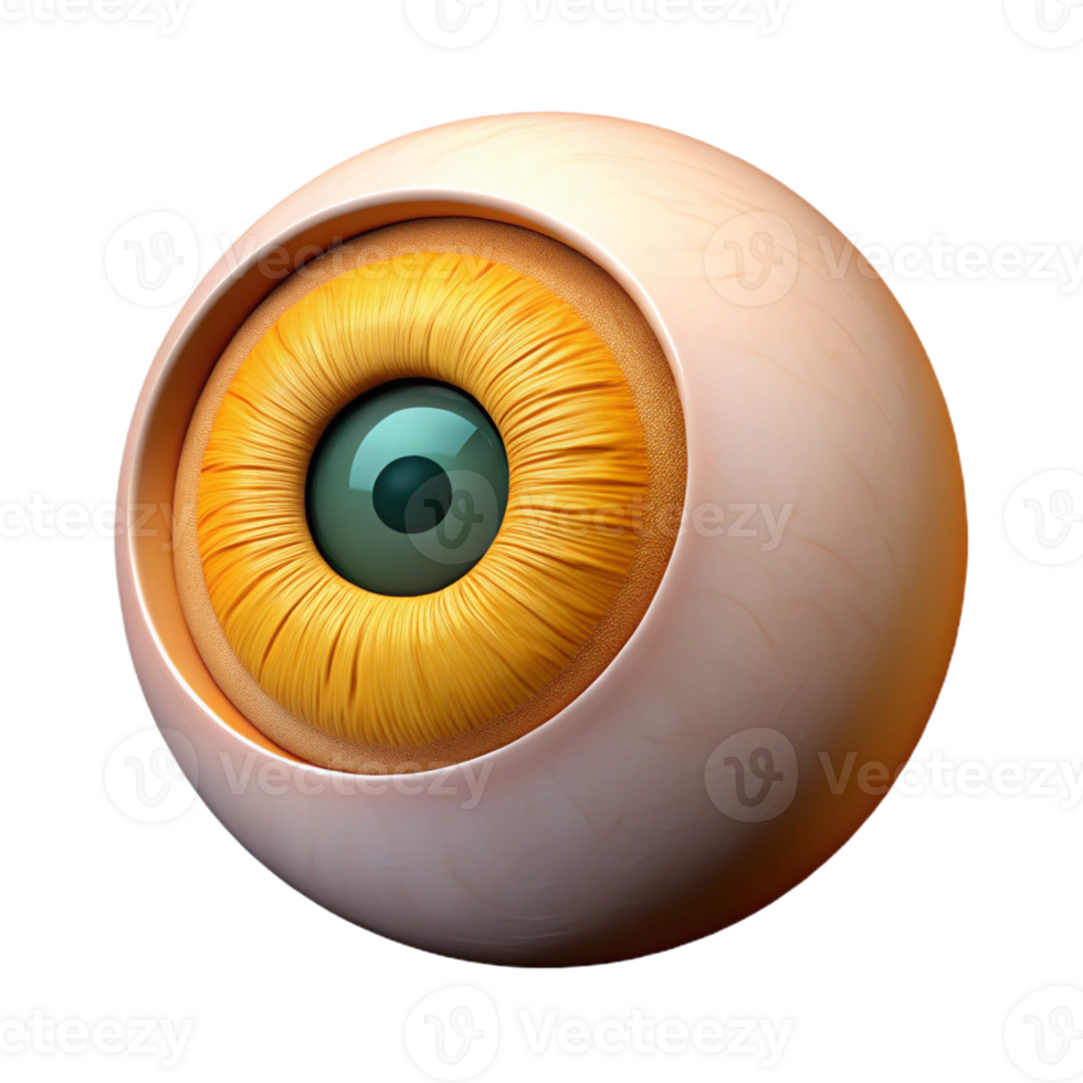 beautiful abstract A single, open human eye with a golden iris detailed png
