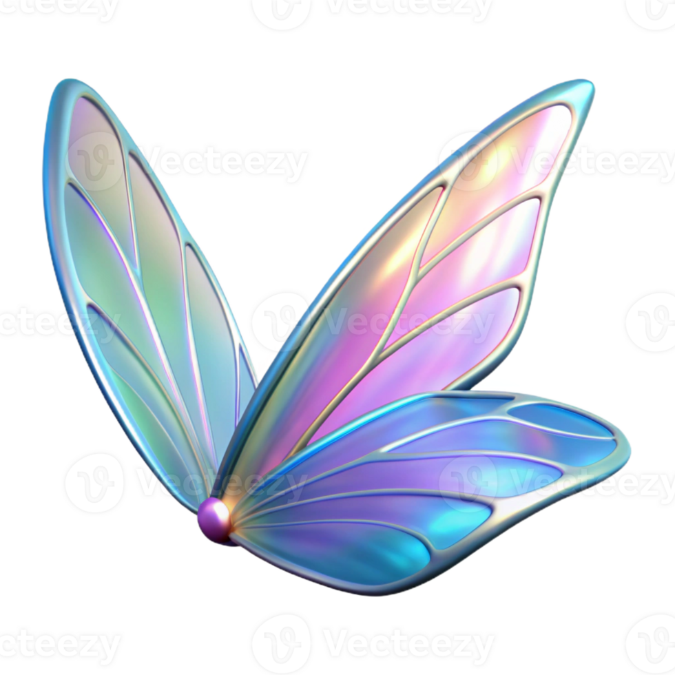 beautiful minimalist A delicate fairy wing, iridescent and shimmering original png