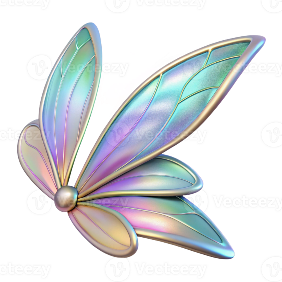 elegant artistic A delicate fairy wing, iridescent and shimmering exclusive png