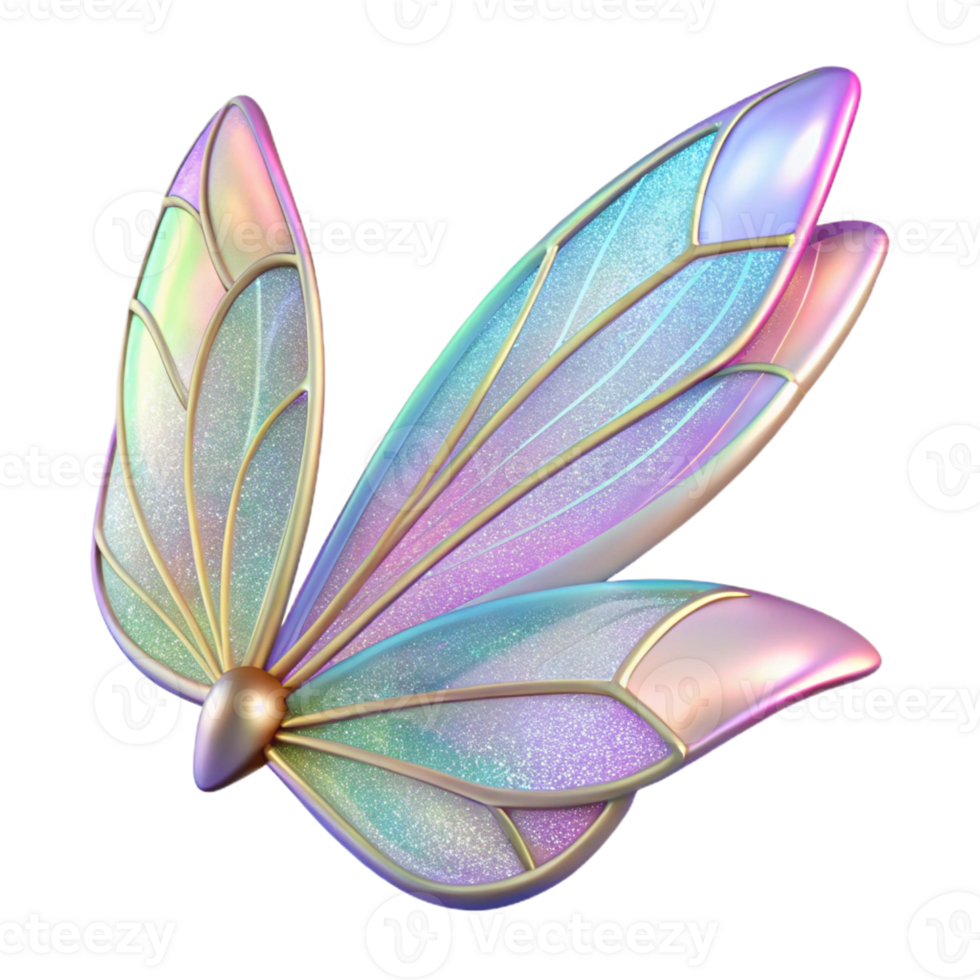 extraordinary minimalist A delicate fairy wing, iridescent and shimmering detailed png