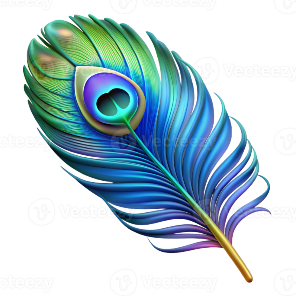 magnificent abstract A single, vibrant peacock feather, iridescent and detailed exclusive png