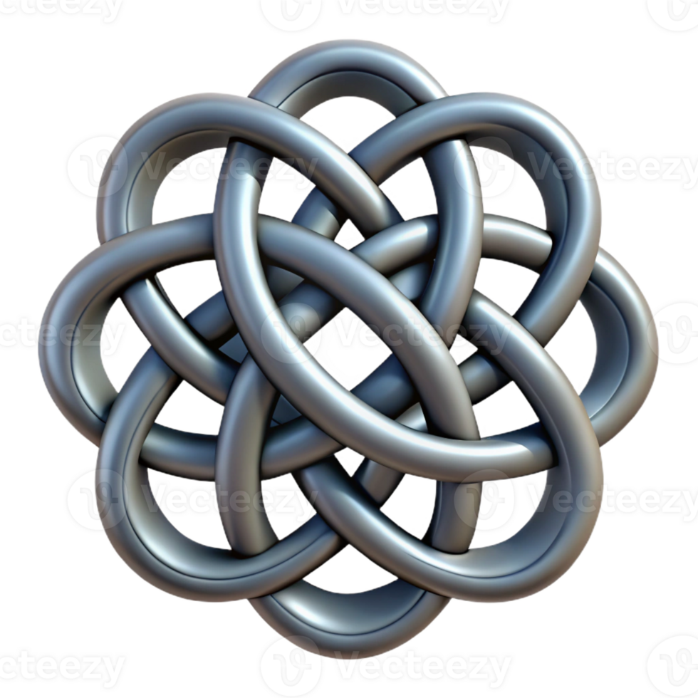 dramatic artistic A single, intricate Celtic knot design original png