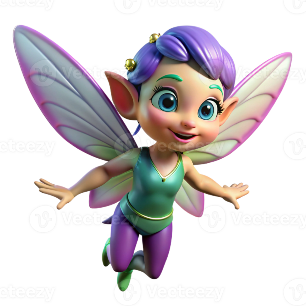 wonderful classic A mischievous pixie with iridescent wings and a playful grin premium png