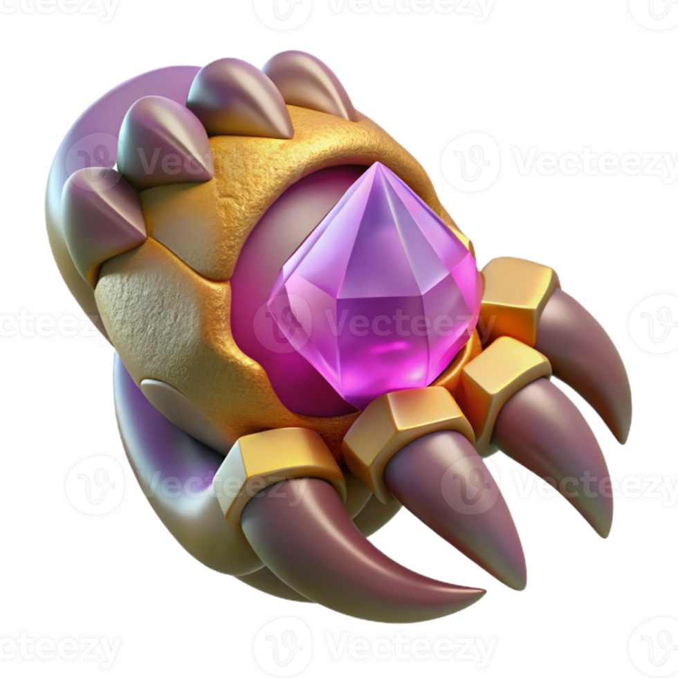vibrant artistic A fearsome dragon claw clutching a precious gem high resolution png