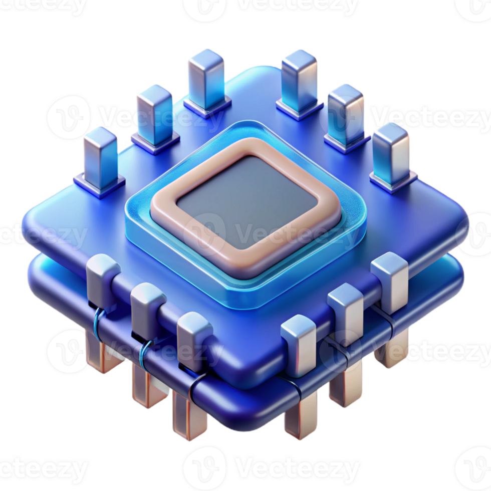 stunning contemporary Quantum computer processor premium png