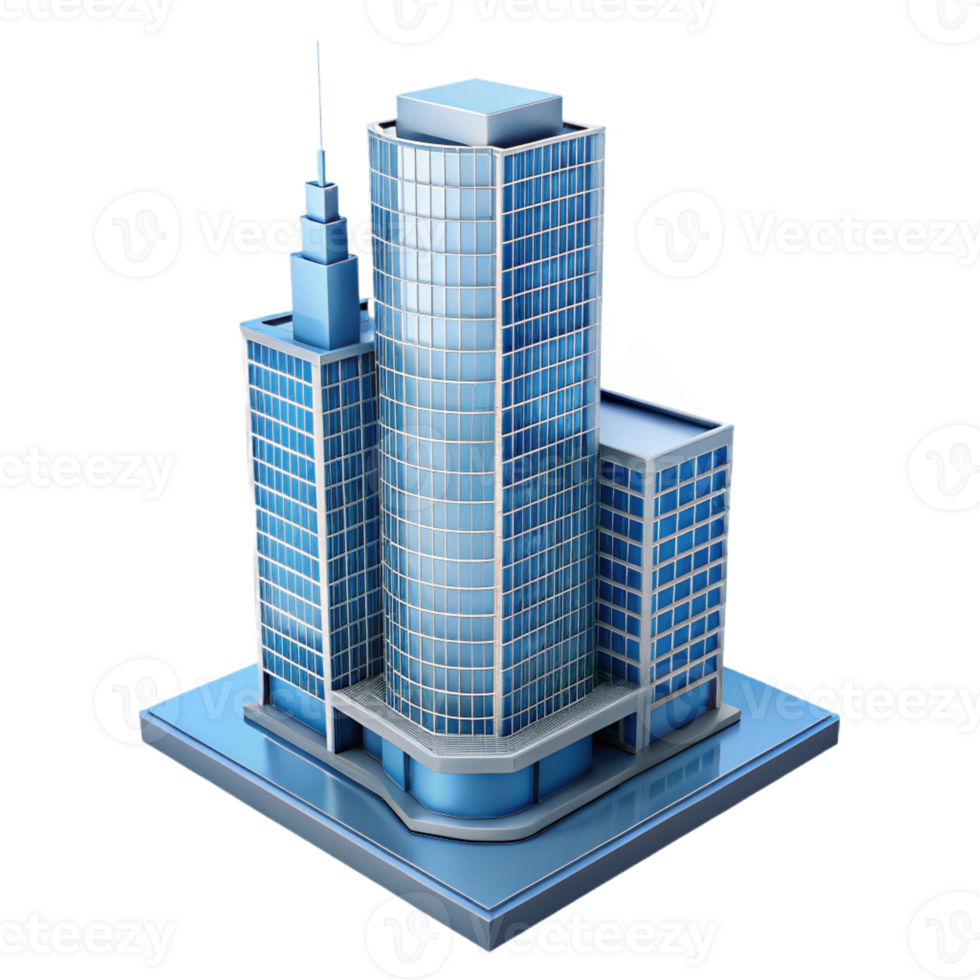 elegant modern Modern skyscraper architectural model high quality png