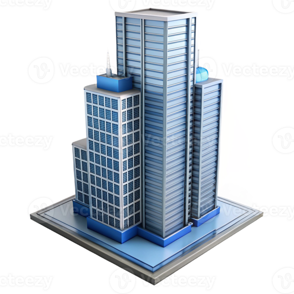 beautiful modern Modern skyscraper architectural model authentic png