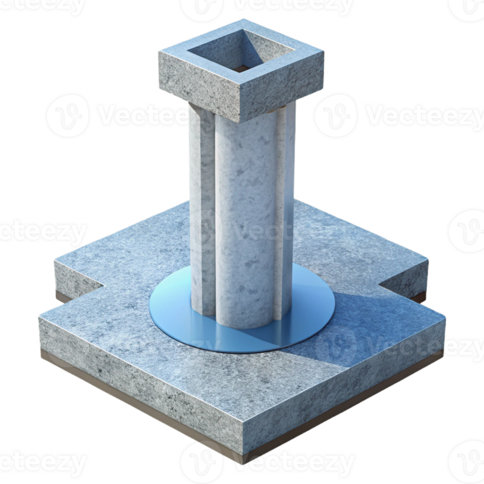 beautiful traditional Concrete pillar cross-section premium png
