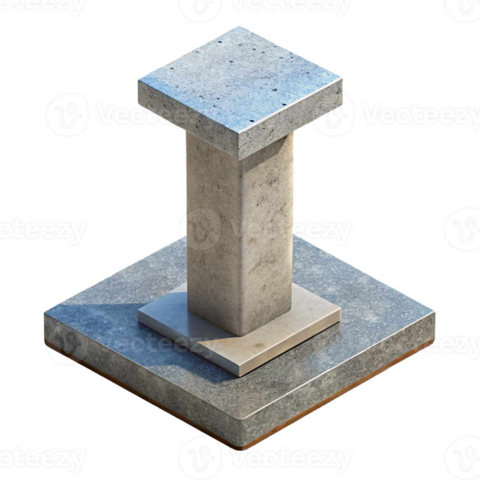 beautiful rustic Concrete pillar cross-section genuine png