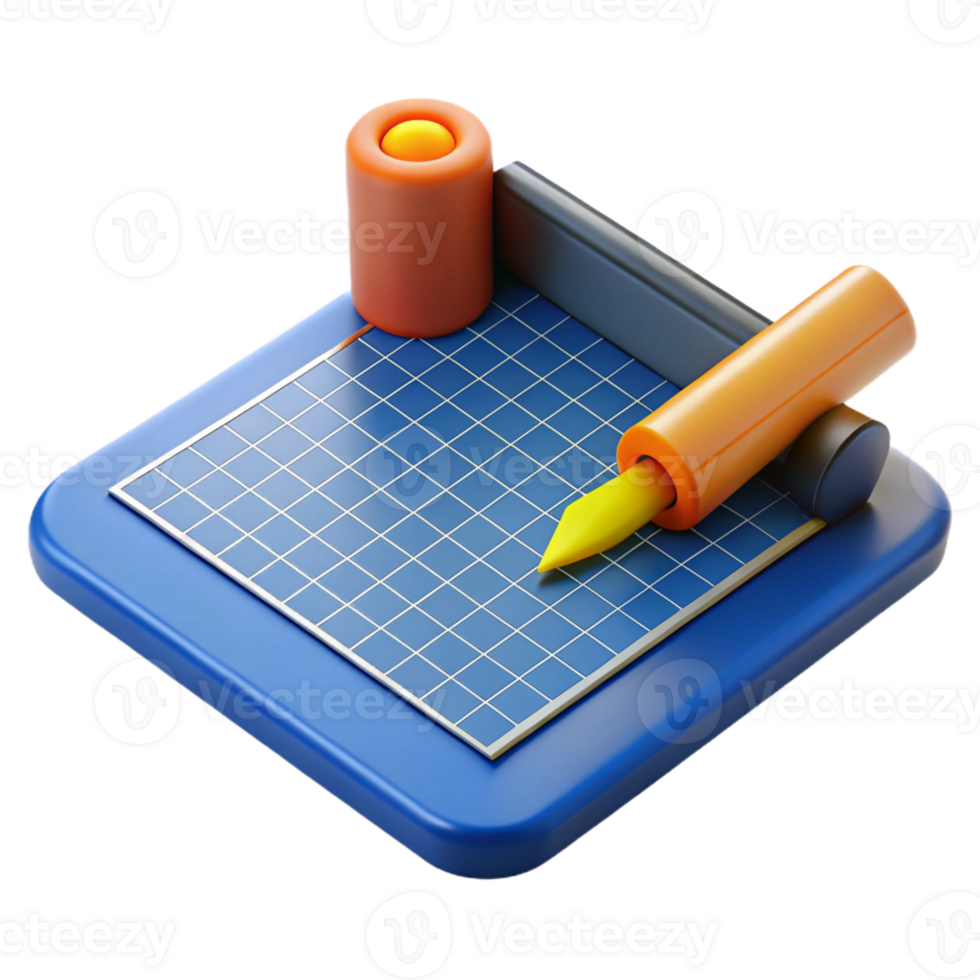 vibrant creative Cutting mat detailed png