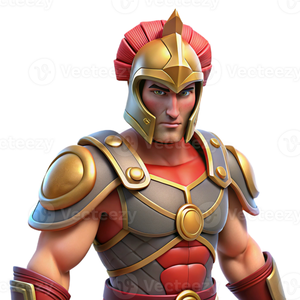 stunning rustic Ares, god of war, in battle armor high resolution png