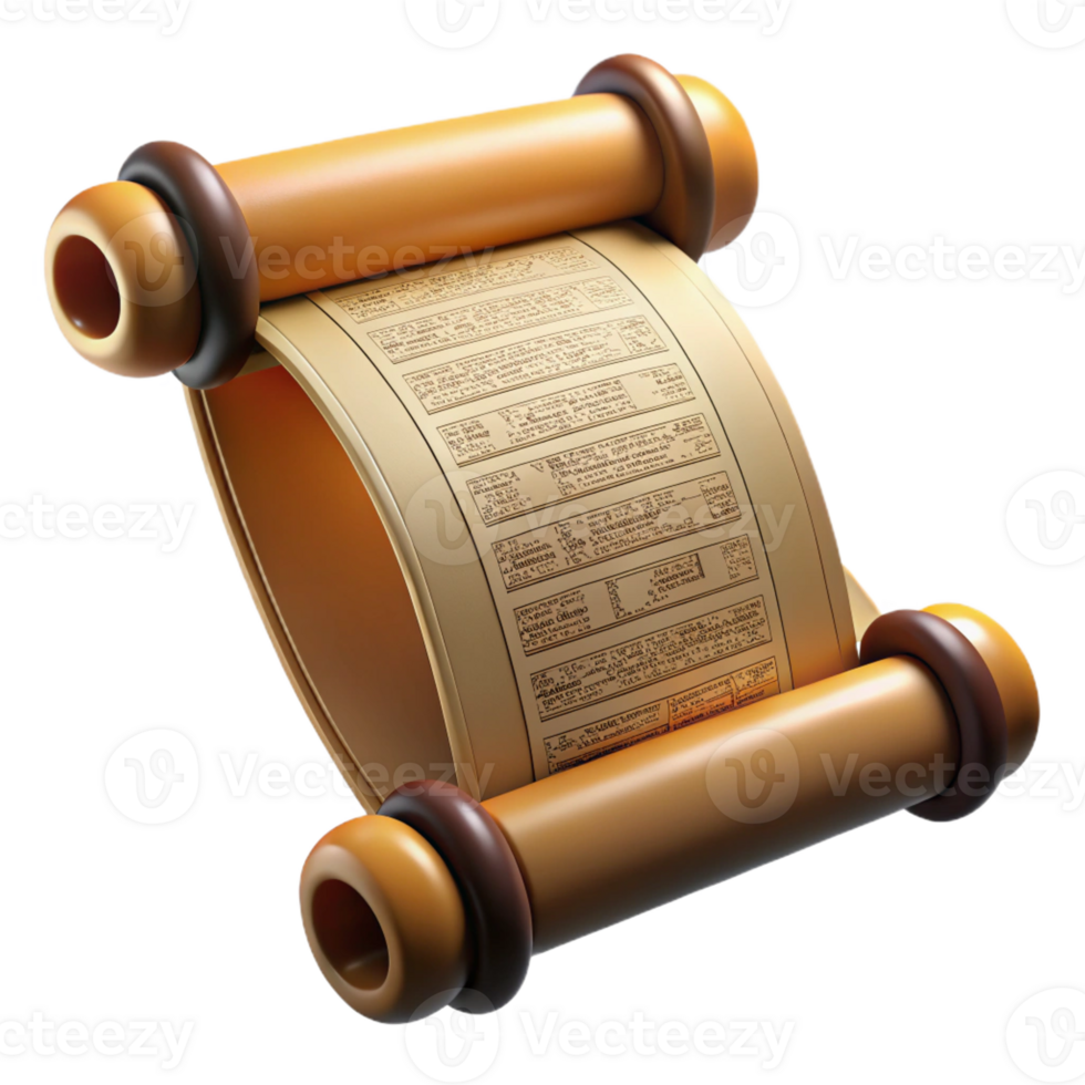 wonderful creative A scroll with ancient writing detailed png