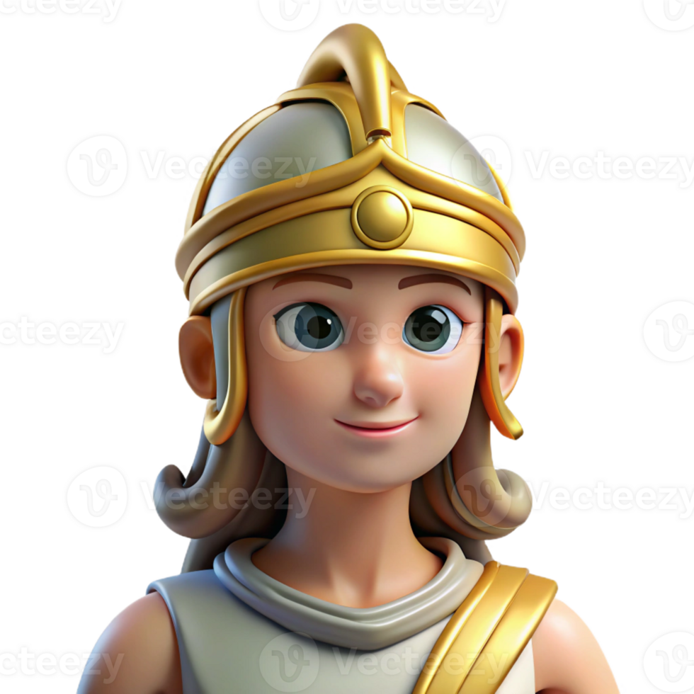 serene creative Athena, Goddess of Wisdom, wearing a helmet detailed png