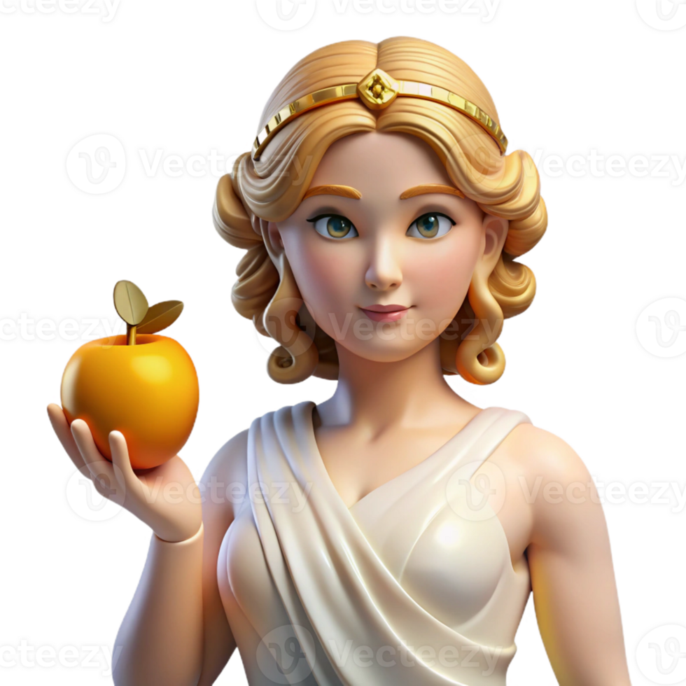 extraordinary abstract Aphrodite, Goddess of Love and Beauty, holding a golden apple premium png