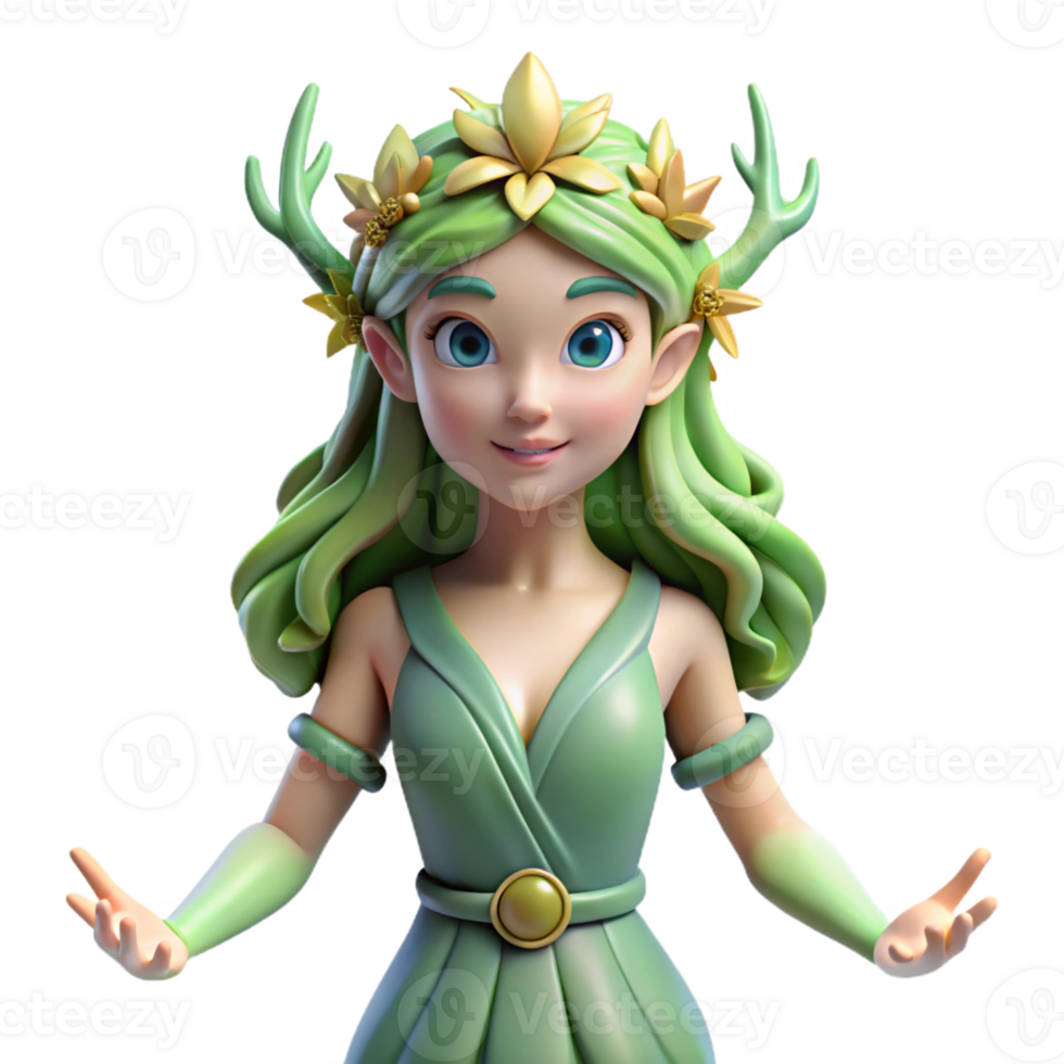 stunning contemporary Nymph, female nature deity high resolution png