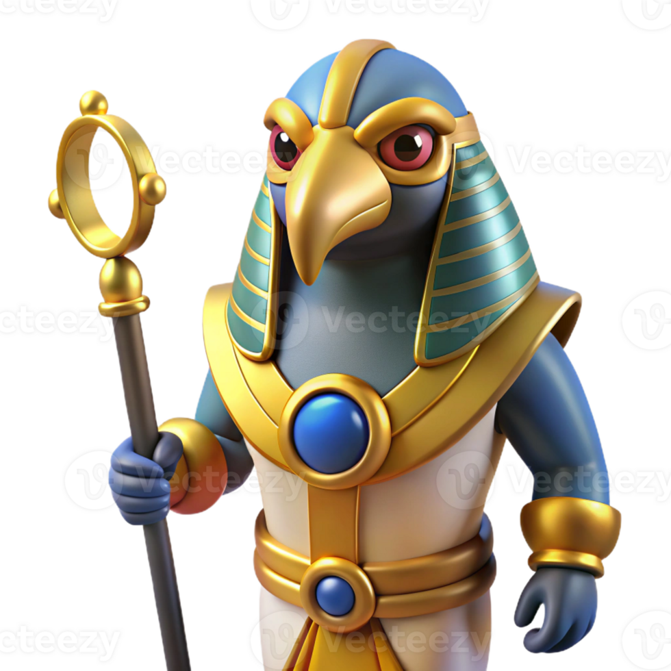 beautiful creative Horus, Egyptian God of the Sky, with a falcon head genuine png