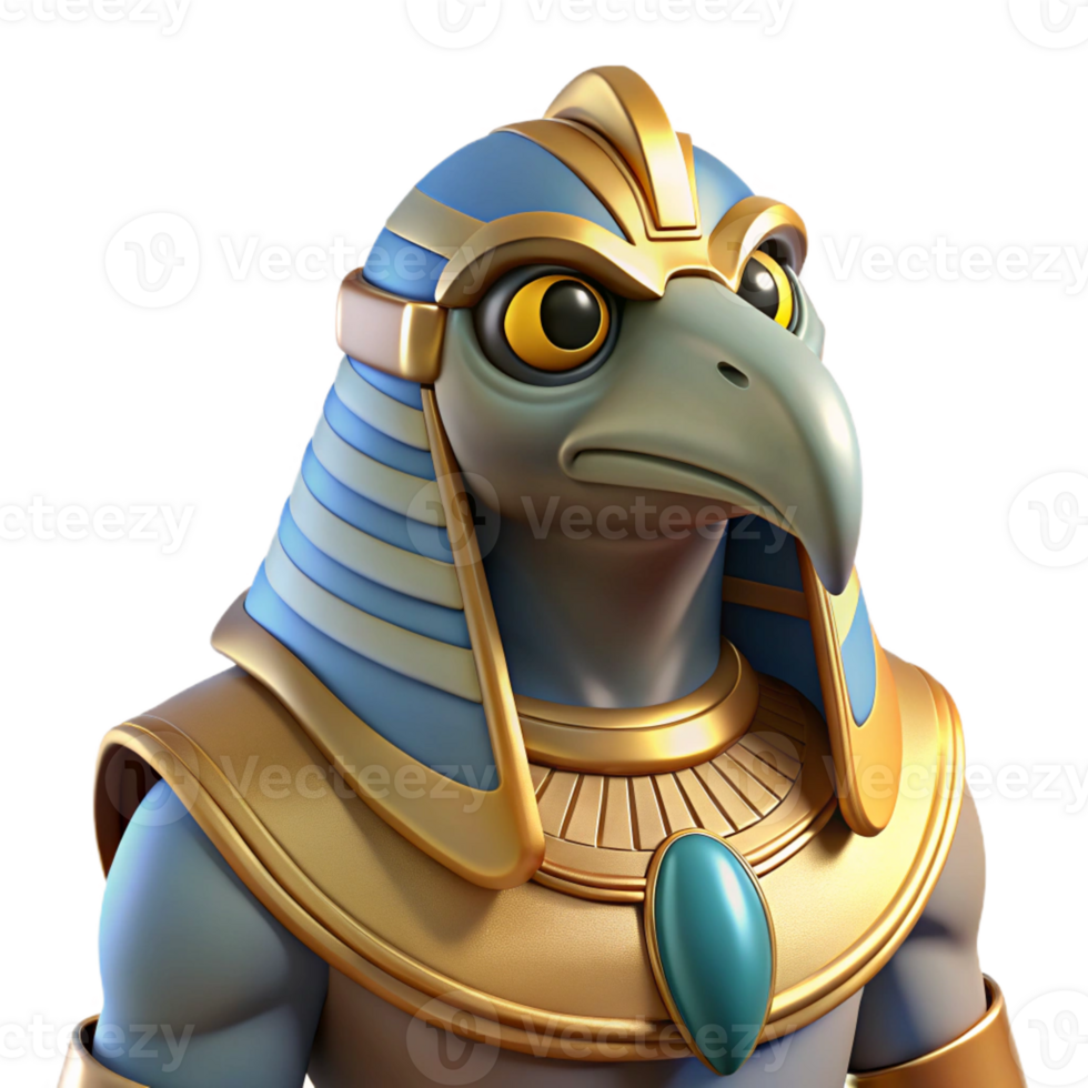 dramatic creative Horus, Egyptian God of the Sky, with a falcon head detailed png