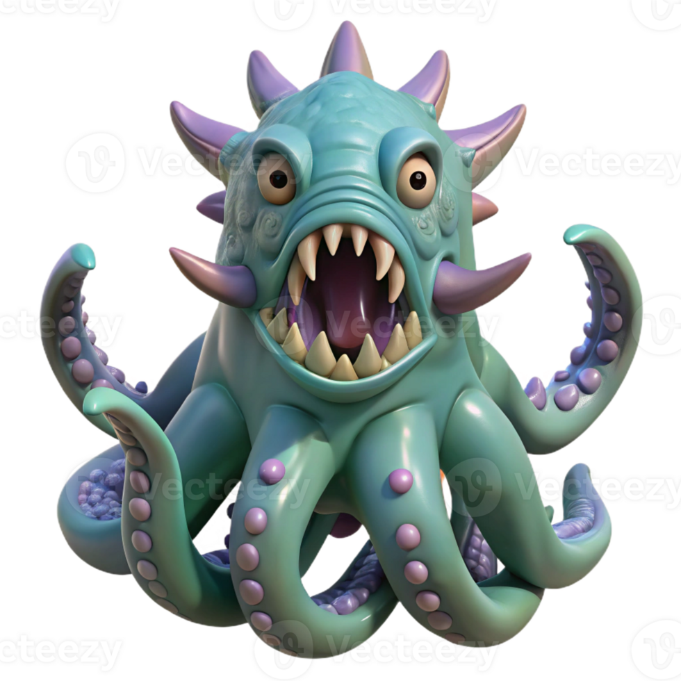 wonderful rustic Kraken, giant sea monster genuine png