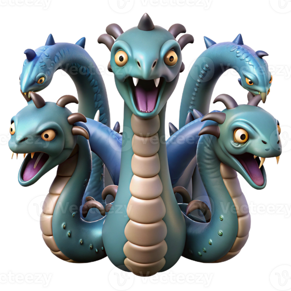 elegant classic Scylla, six-headed sea monster professional png