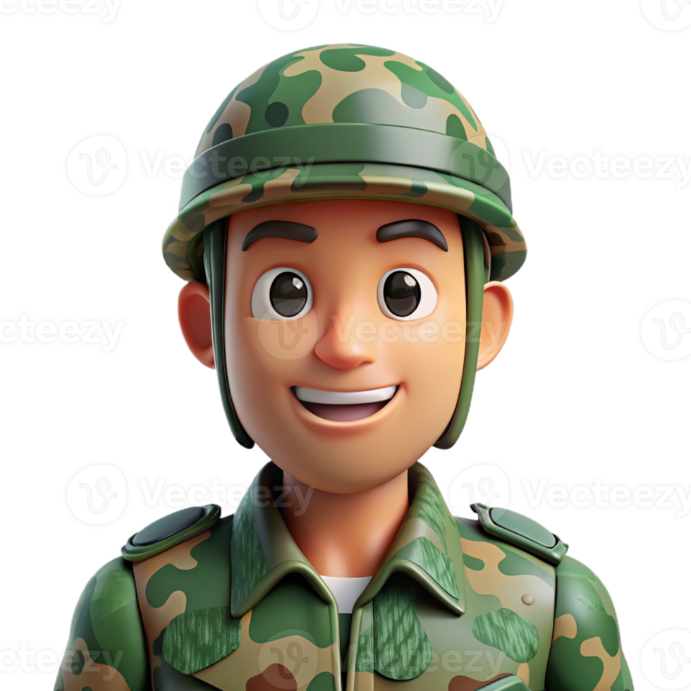 impressive creative Soldier in camouflage, detailed png