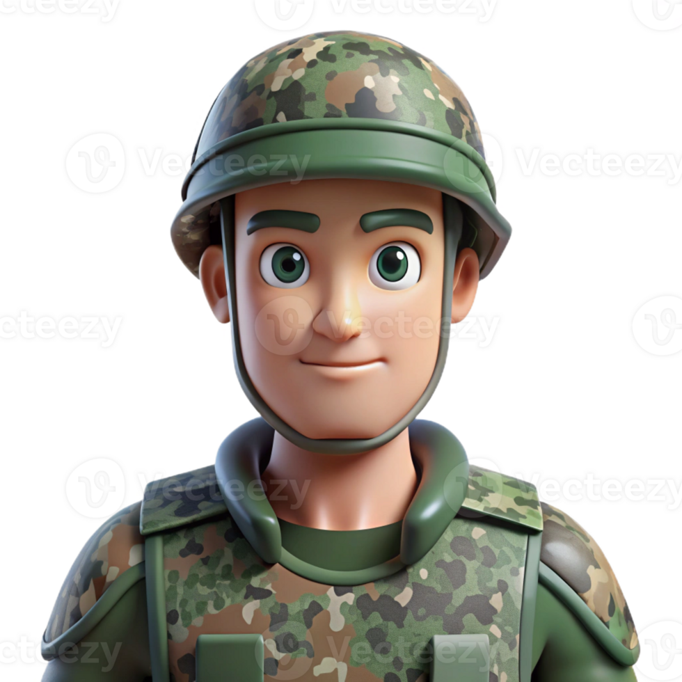 vibrant traditional Soldier in camouflage, professional png