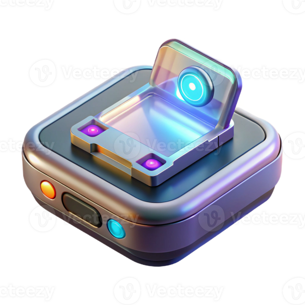 magnificent artistic High-tech communication device with holographic display, exclusive png