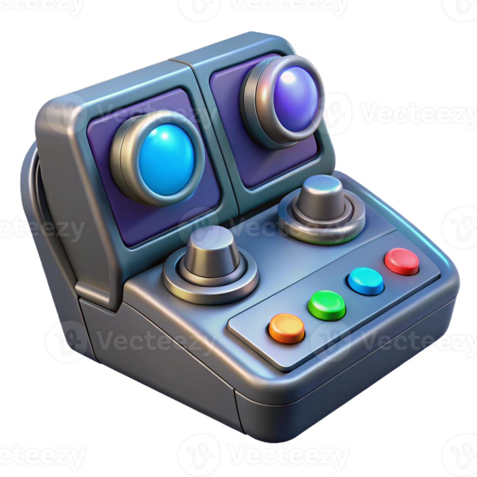 dramatic creative Detailed spaceship console with illuminated buttons, high resolution png