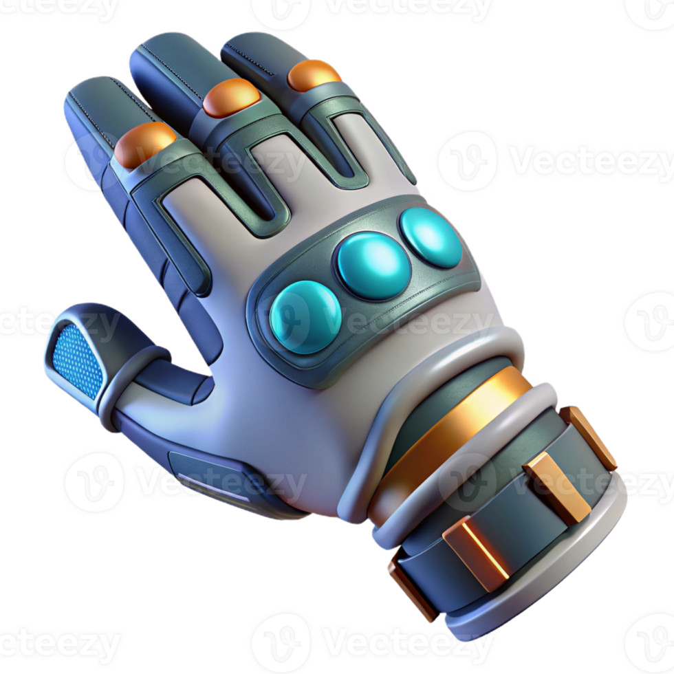 beautiful creative Futuristic spacesuit glove with tactile sensors, high resolution png