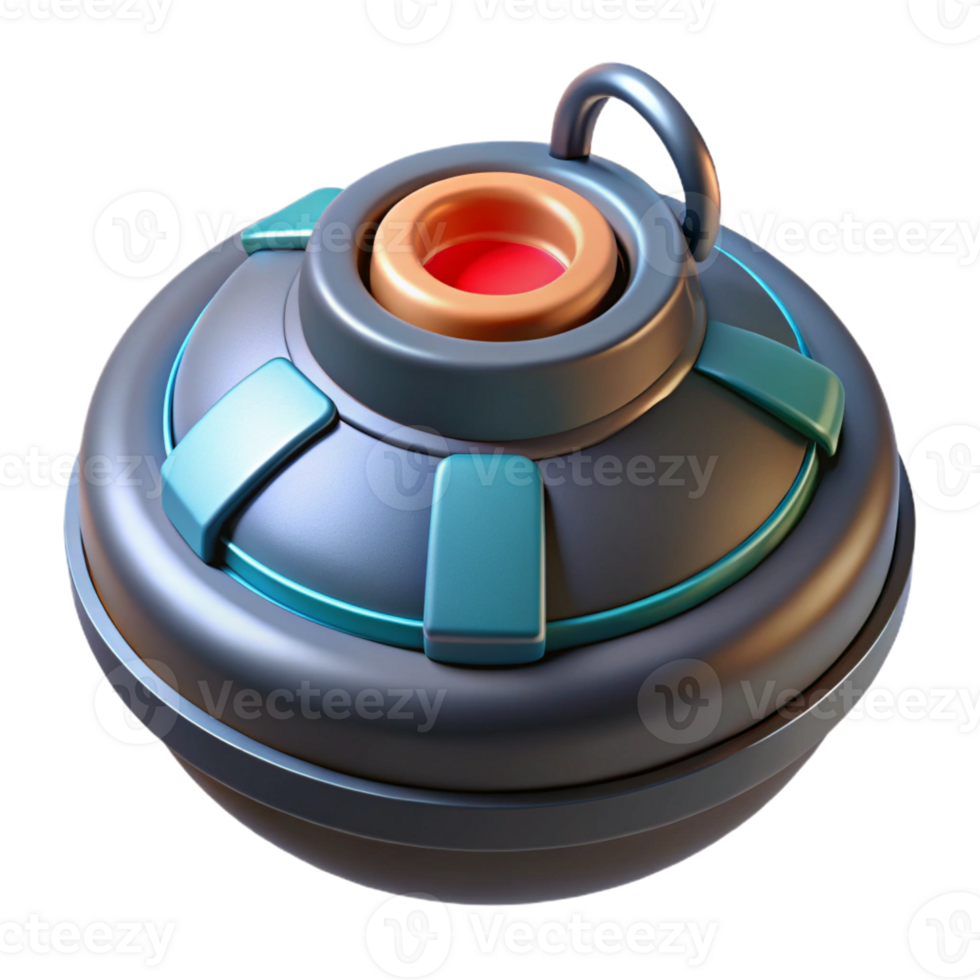 serene minimalist Futuristic landmine with proximity sensor, genuine png