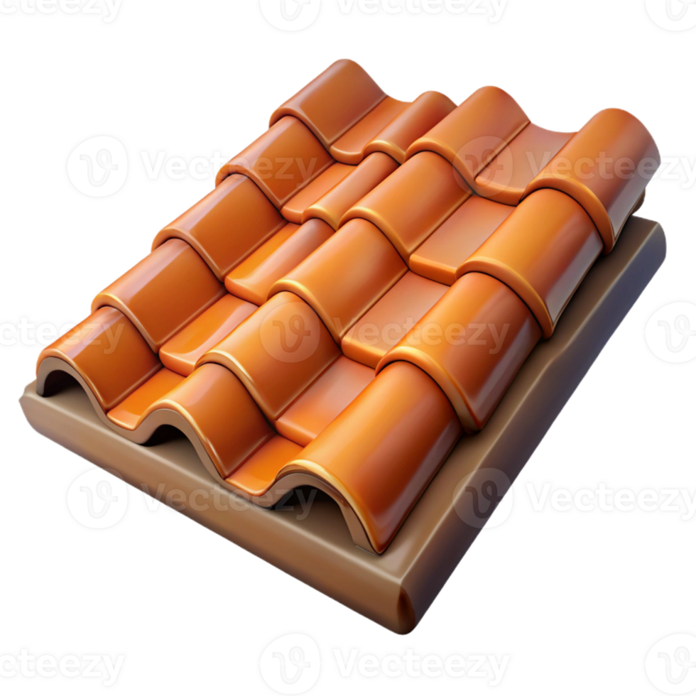 serene rustic Clay roof tile, terracotta, weathered, high resolution png