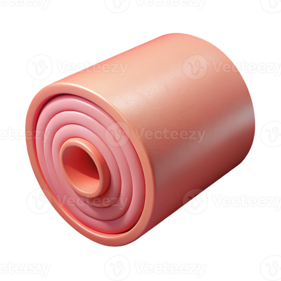 elegant creative Roll of insulation, fiberglass, pink, 4K png