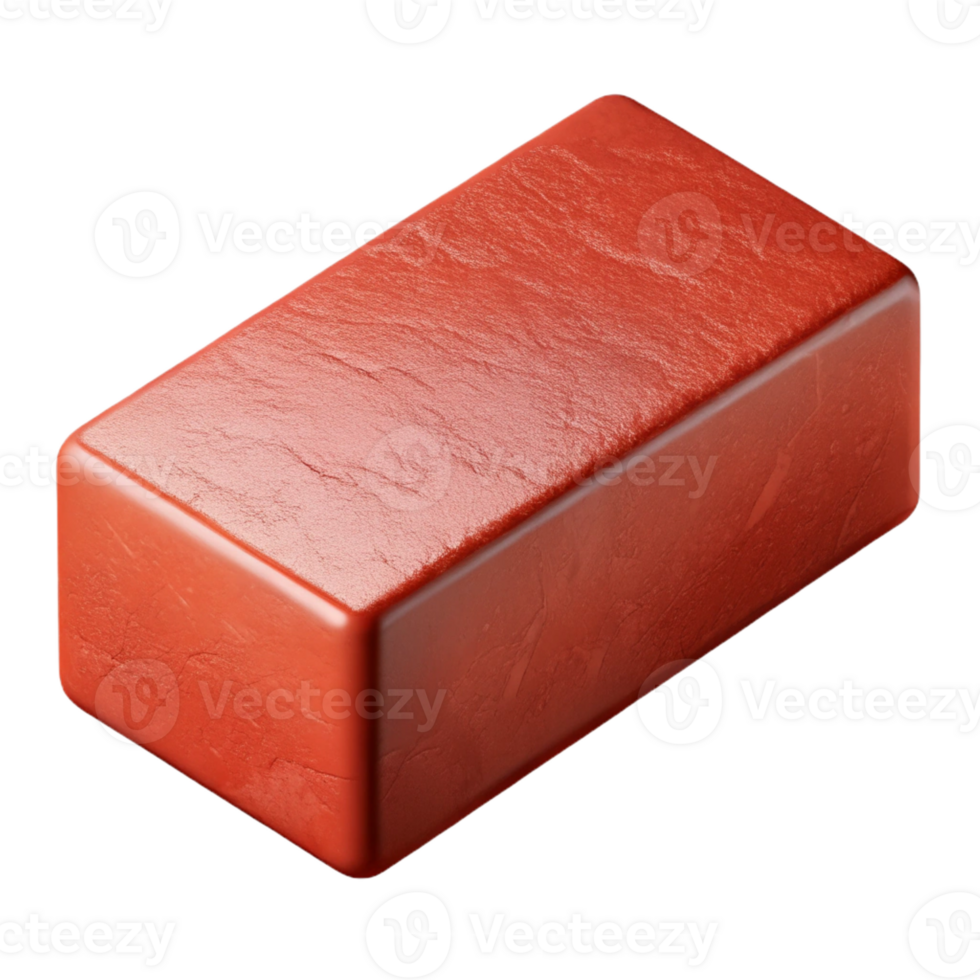 extraordinary contemporary Single red brick, weathered texture, authentic png