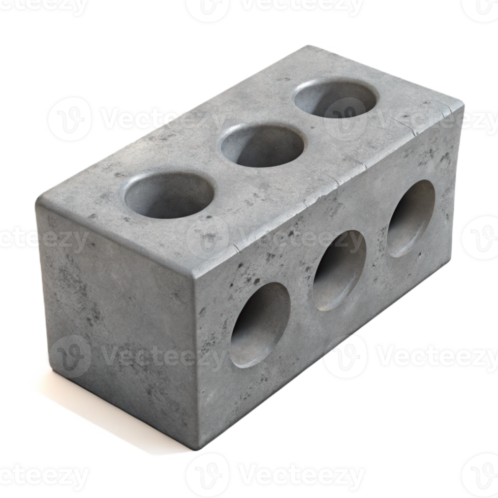 elegant classic Concrete block, cinder block, gray, detailed png