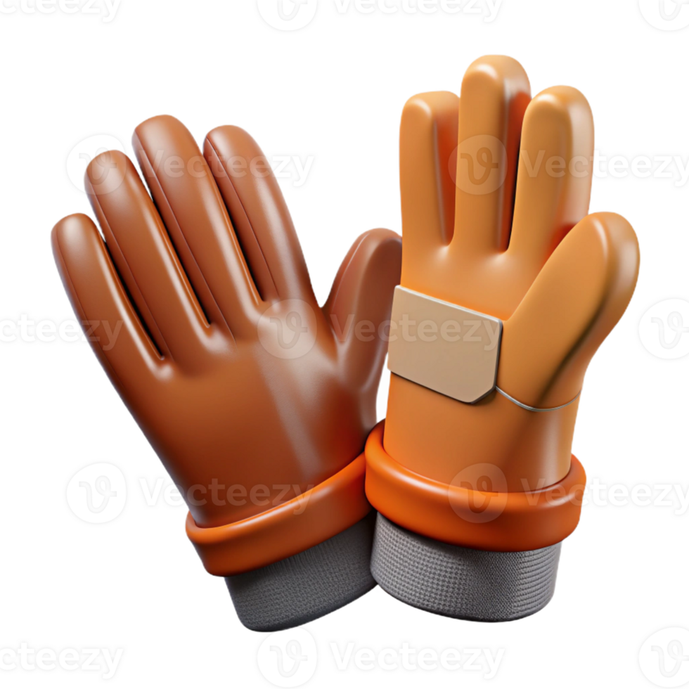 elegant abstract Safety gloves, leather work gloves, premium png