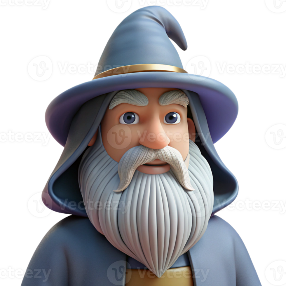 magnificent creative A wise old wizard with a long white beard exclusive png